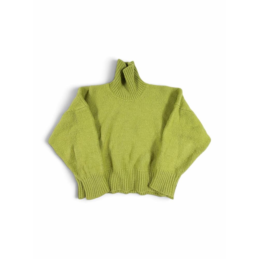 Babaa No17 Women’s Eco Wool Turtleneck Sweater Olivera Green One Size - Picture 2 of 14